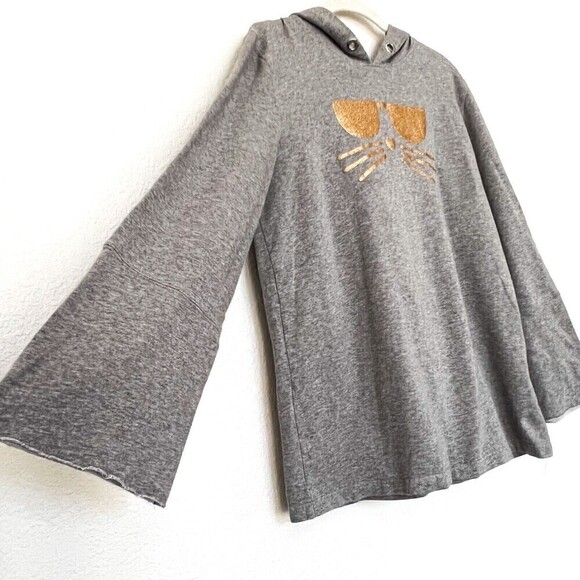 Karl Lagerfeld Hoodie With Gold Glitter Cat Size Medium - Picture 2 of 8